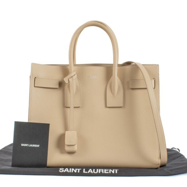 Saint Laurent Beige Leather Sac de Jour Small Bag
