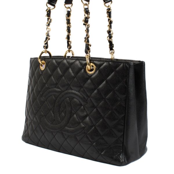 Chanel Black Caviar Leather GST Grand Shopping Tote