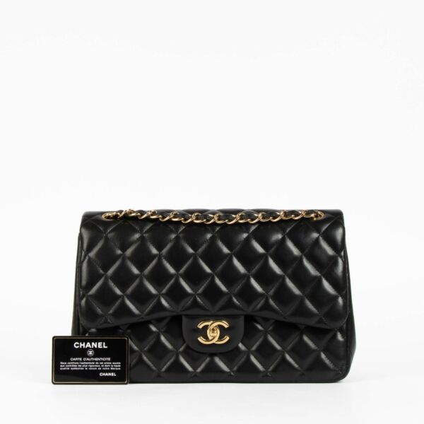 Chanel Black Lambskin Large/Jumbo Classic Double Flap Bag
