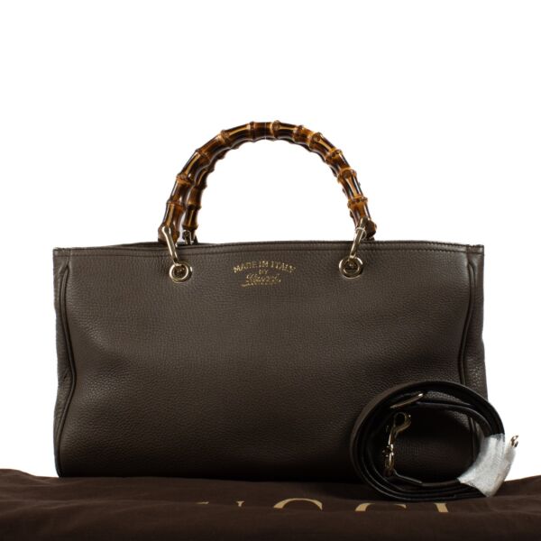 Gucci Grey Medium Bamboo Shopper Bag