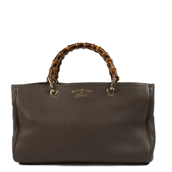 shop 100% authentic second hand Gucci Grey Medium Bamboo Shopper Bag on Labellov.com