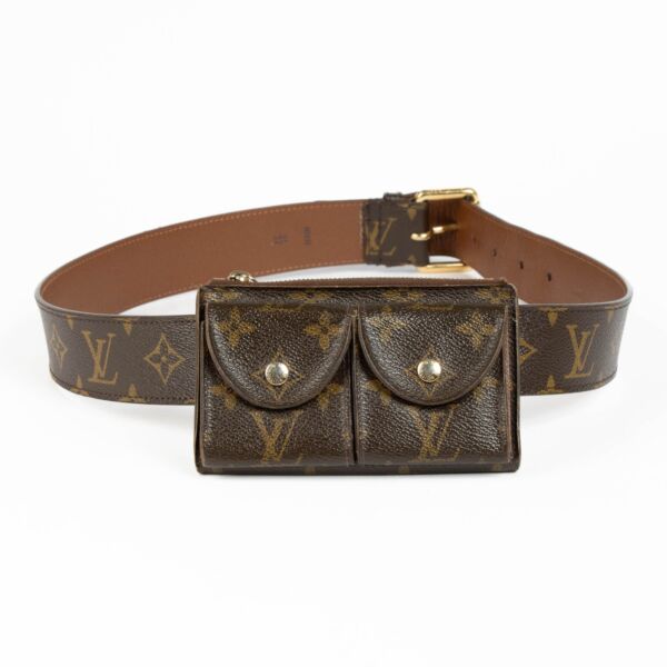 Authentic pre-loved Louis Vuitton Monogram Pochette Duo 40 Belt -Size 85 on Labellov.com