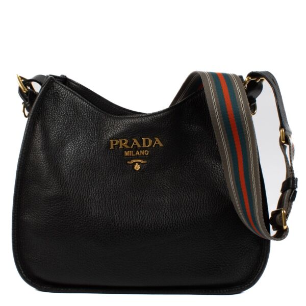 shop 100% authentic second hand Prada Black Daino Crossbody Bag on Labellov.com
