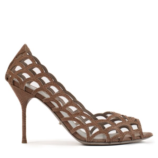 Sergio Rossi Brown Cutwork Pumps - size 38.5