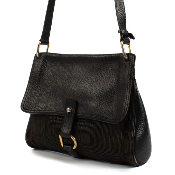 Delvaux Black Toile de Cuir Fichou Crossbody Bag