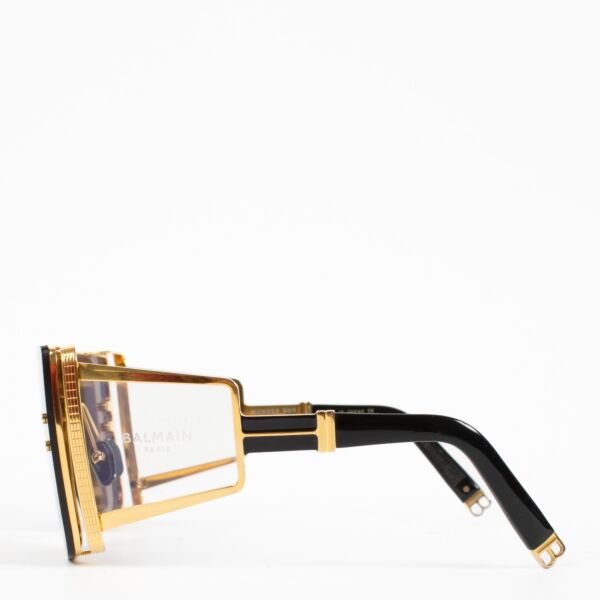 Balmain Black Wonder Boy Geometric-Frame Sunglasses