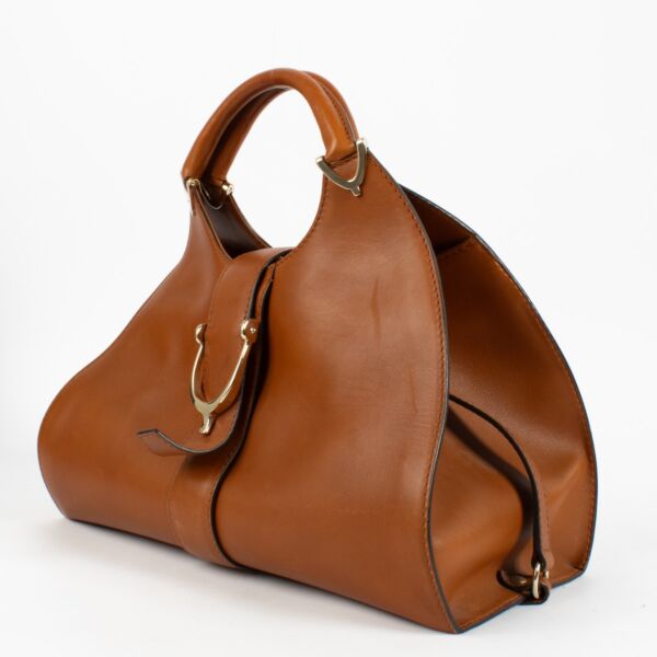 Gucci Brown Stirrup Top Handle Bag