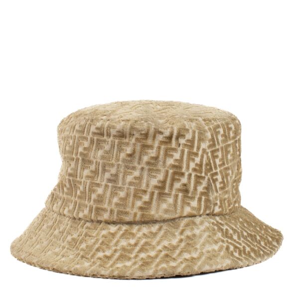 Fendi Beige FF Bucket Hat - size L