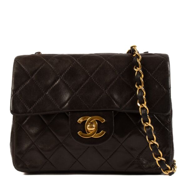 shop 100% authentic second hand Chanel Vintage Black Lambskin Mini Square Classic Flap Bag on Labellov.com