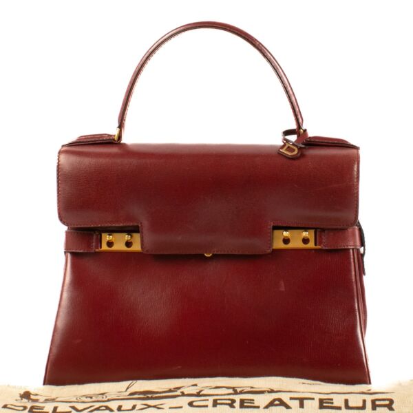 Delvaux Vintage Burgundy Box Calf Tempête MM