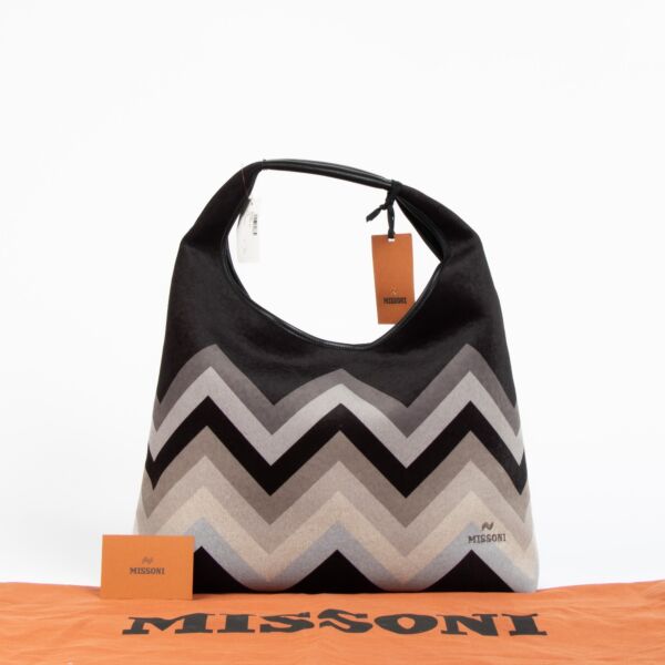 Missoni Black Large Zig Zag Shoulder Bag