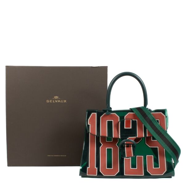 Delvaux Green Vinyl Brillant The Hero Bag