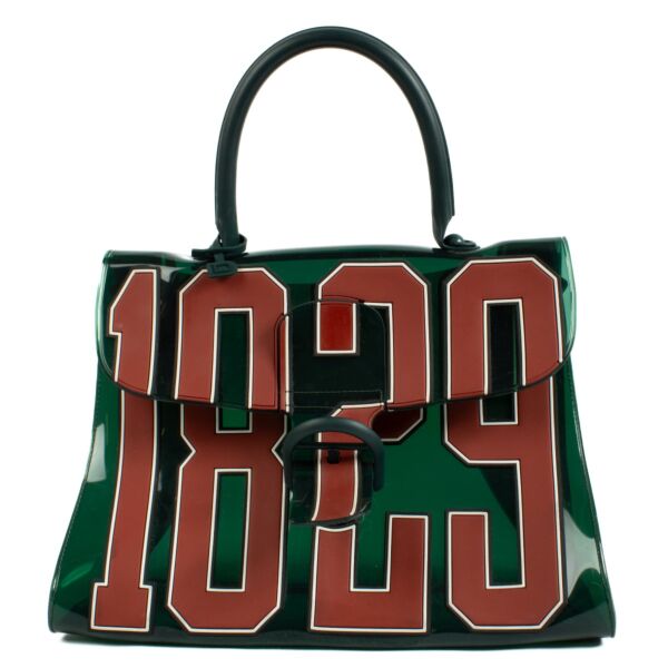Delvaux Green Vinyl Brillant The Hero Bag