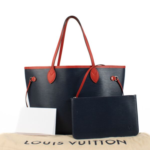 Louis Vuitton Indigo/Coquelicot Epi Leather MM Neverfull