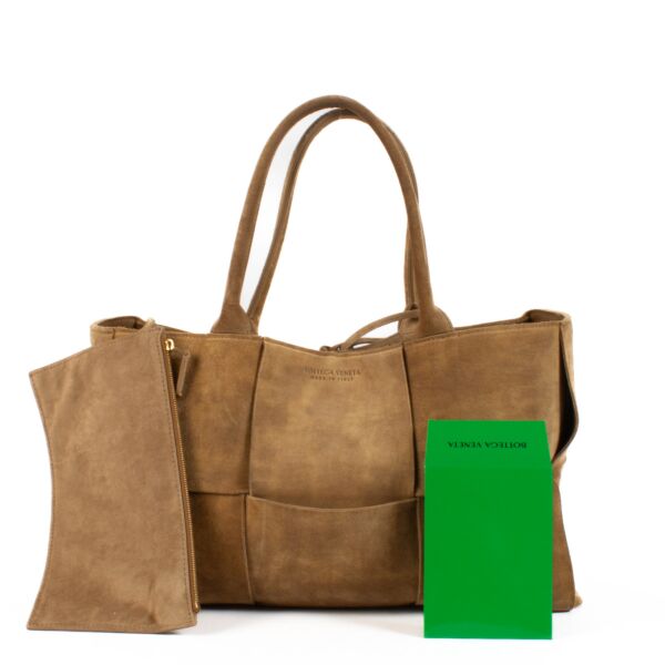 Bottega Veneta Suede Arco Medium Top Handle Bag