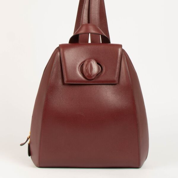 Shop this 100% authentic Cartier Burgundy Leather Backpack at Labellov.com