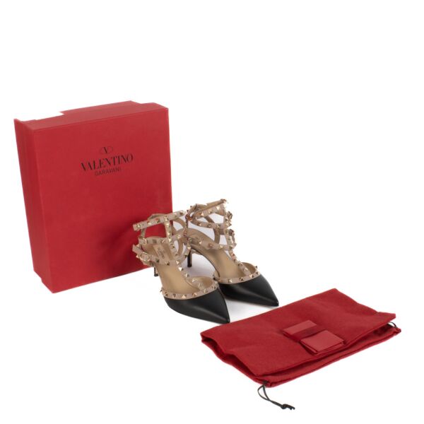 Valentino Garavani Two-tone Rockstud Caged Pumps - size 39.5