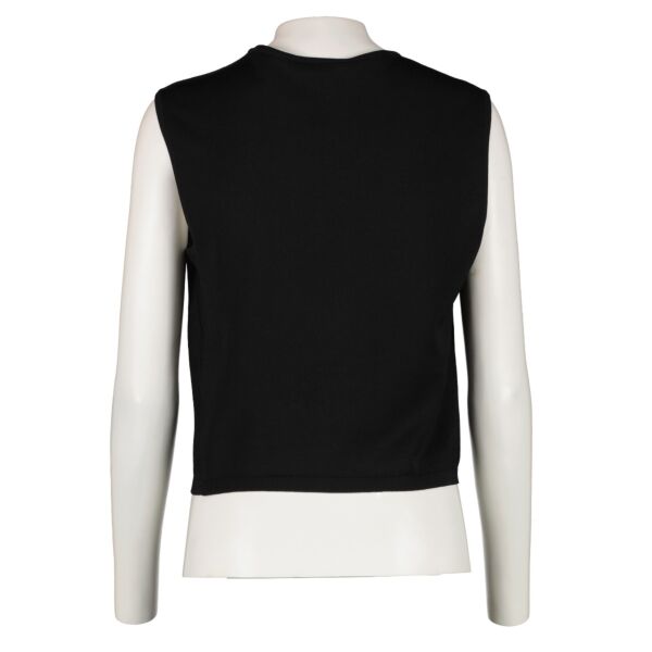 Chanel 98P Black CC Knit Sleeveless Top - Size 38