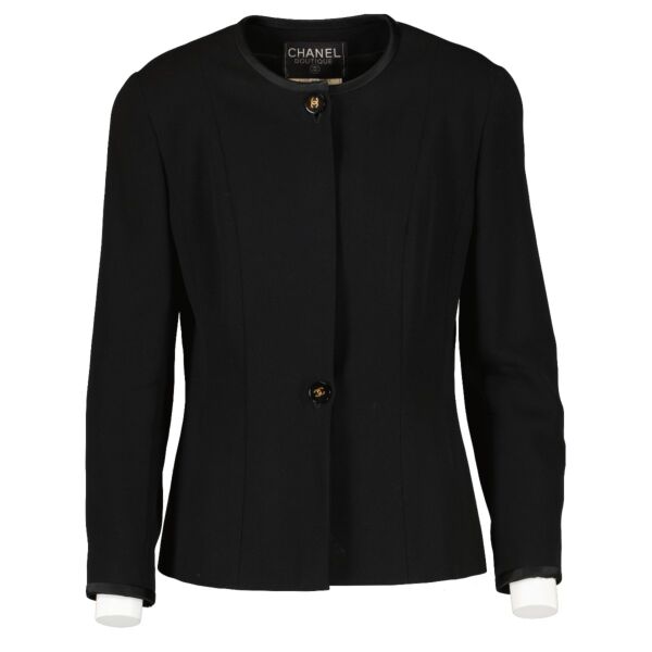 Chanel 94A Black Skirt & Blazer Set