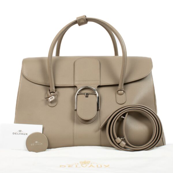 Delvaux Brillant Double Poignée Sellier Tourterelle Bag