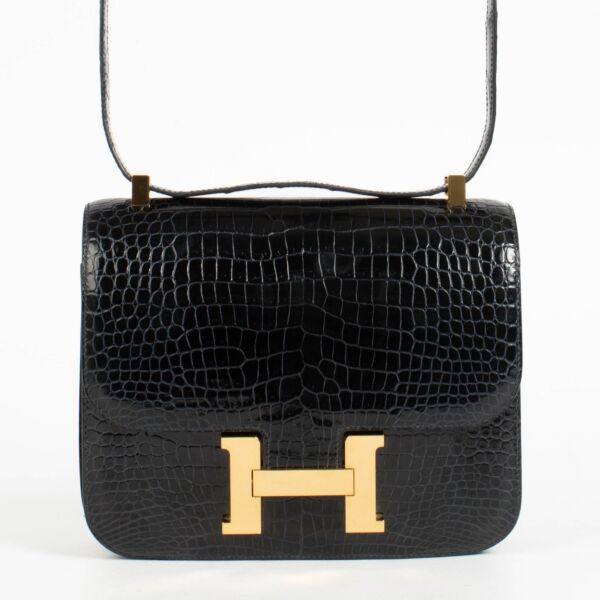 Hermès Constance 24 Bleu Indigo Crocodile Porosus GHW