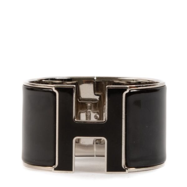 Hermès Black Extra Wide Clic Clac H Bracelet