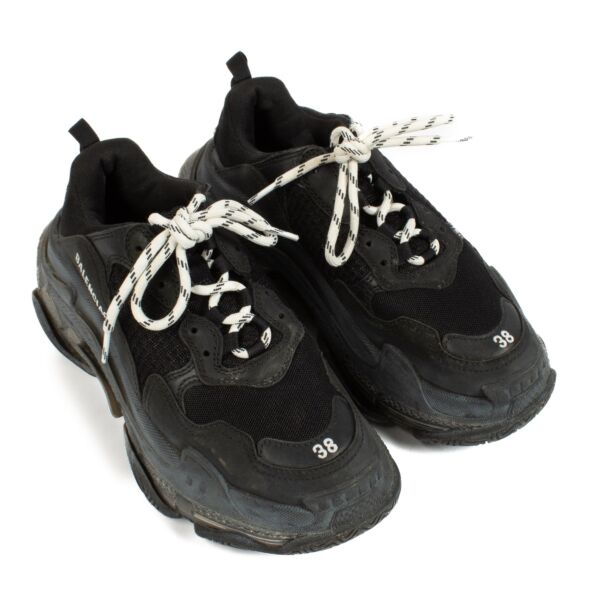 Balenciaga Black Triple S Clear Sole Sneakers - Size 38
