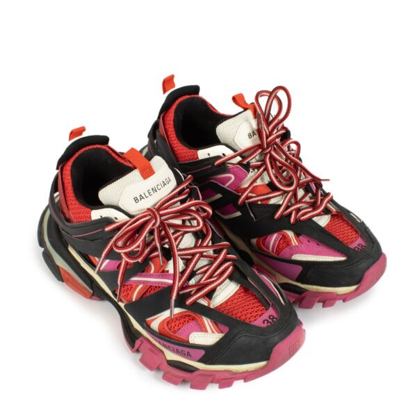 Balenciaga Red/Pink/Black Track Sneakers - Size 38