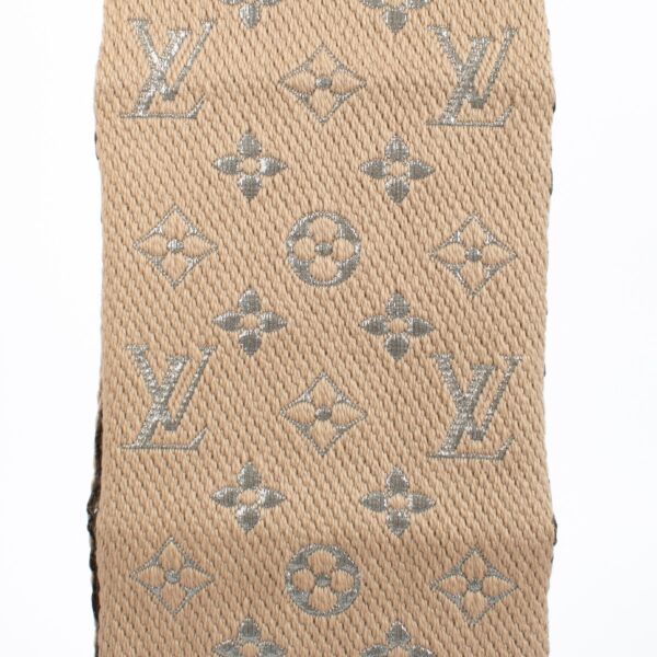 Louis Vuitton Beige Silver Monogram Scarf
