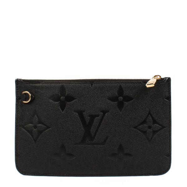 Louis Vuitton Black Monogram Empreinte Neverfull Pouch
