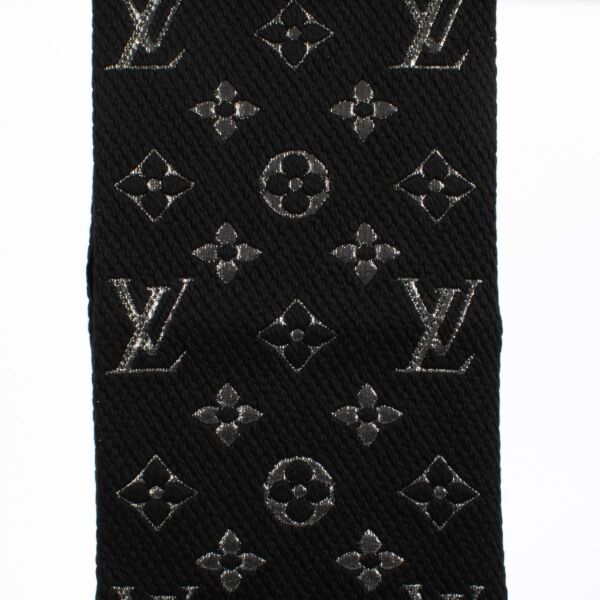Louis Vuitton Logomania Black Shine Scarf 