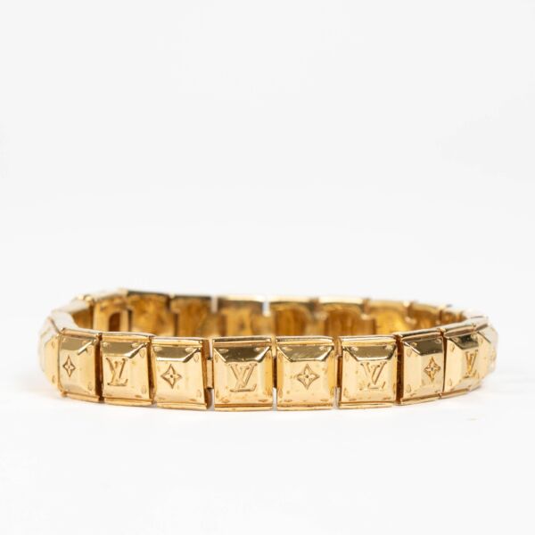 Shop this authentic Louis Vuitton Nanogram Gold Bracelet Size Small  pre-loved on Labellov.com