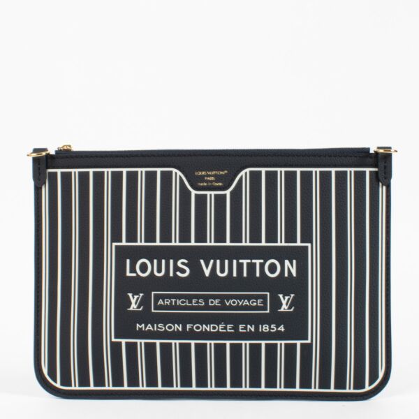 Louis Vuitton Navy Neverfull Inside Out Clutch