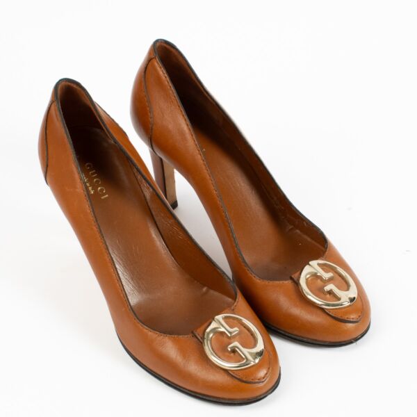 Gucci Brown Leather Heels - Size 37 1/2