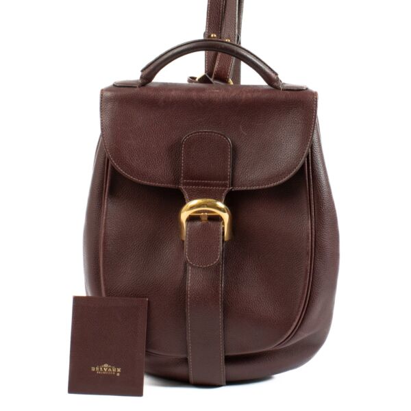 Delvaux Burgundy Cristal de Roche Backpack