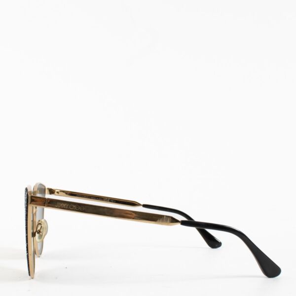 Jimmy Choo Black Cateye Glitter Sunglasses