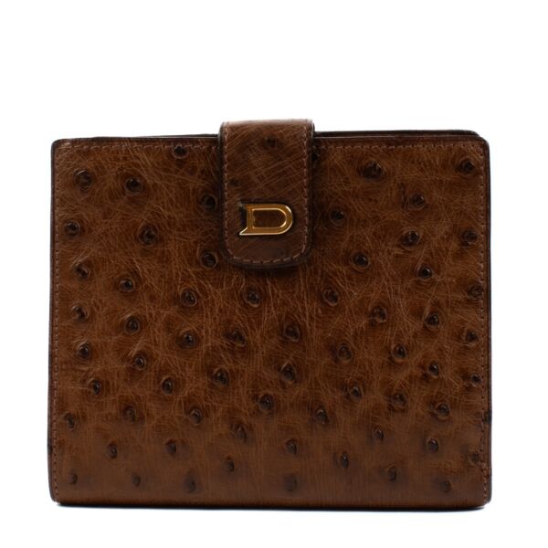 shop 100% authentic second hand Delvaux Brown Ostrich Small Wallet on Labellov.com