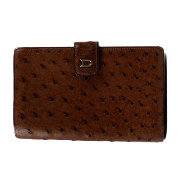 shop 100% authentic second hand Delvaux Brown Ostrich Wallet on Labellov.com