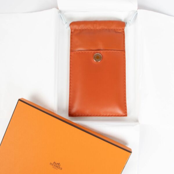 Hermès Cornaline/Bleu Brume Etui Telephone Pilo