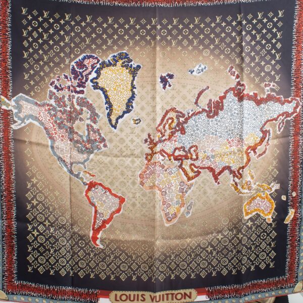Louis Vuitton World Map Square 90 Scarf