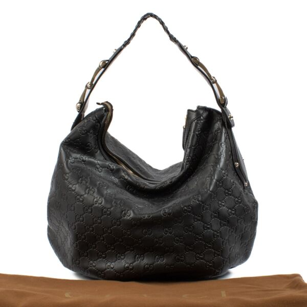 Gucci Black Guccissima Pelham Shoulder Bag