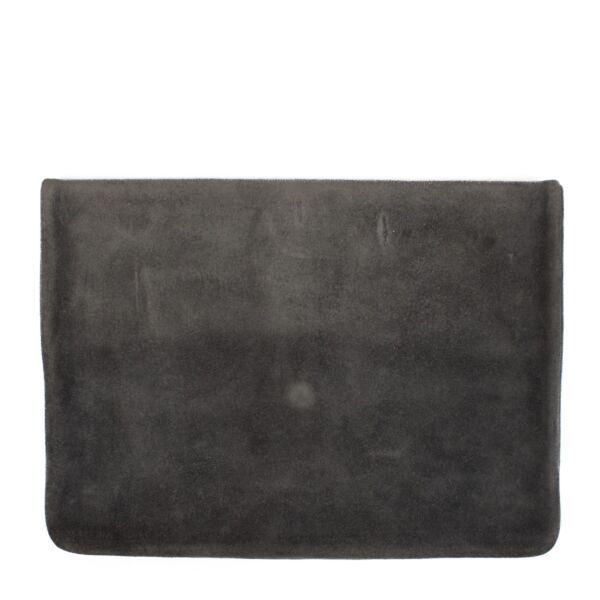 Delvaux Grey Suede Clutch