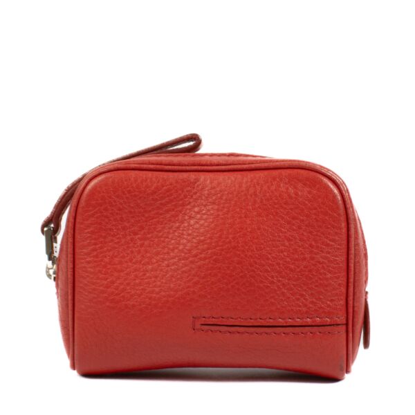 Delvaux Red Zip Coin Purse