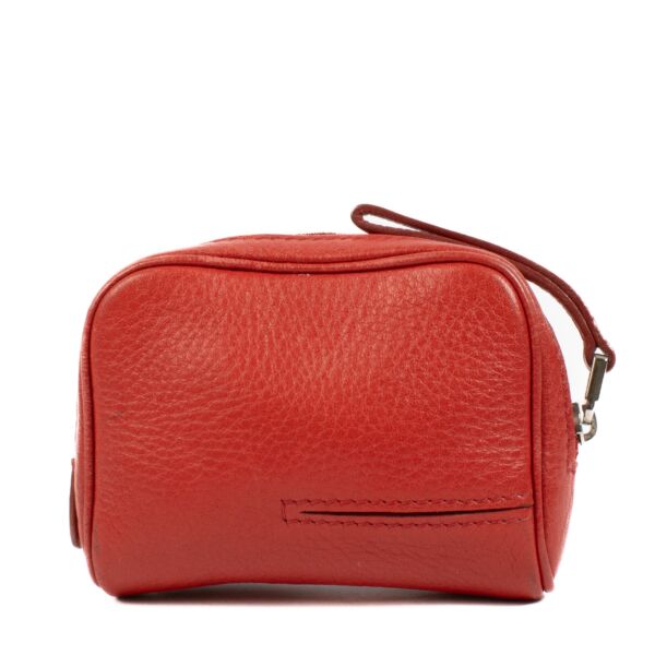 Delvaux Red Zip Coin Purse