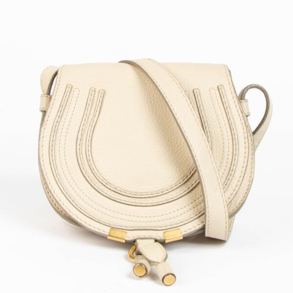 Shop this 100% authentic Chloé Ivory Lambskin Leather Small Marcie Bag at Labellov.com