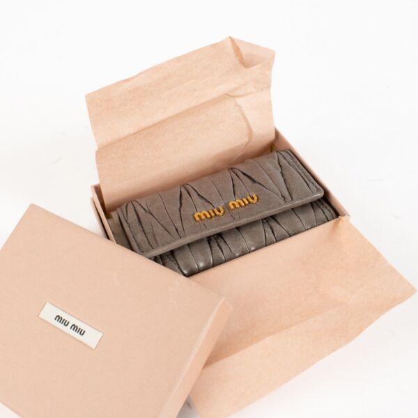 Miu Miu Grey Matelasse Key Holder