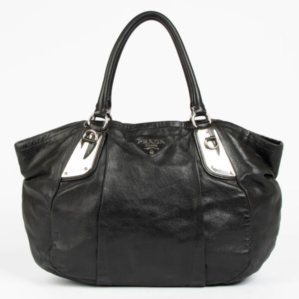 Shop this 100% authentic Prada Black Leather Tote Bag at labellov.com
