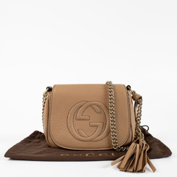 Gucci Nude Soho Leather Chain Crossbody Bag