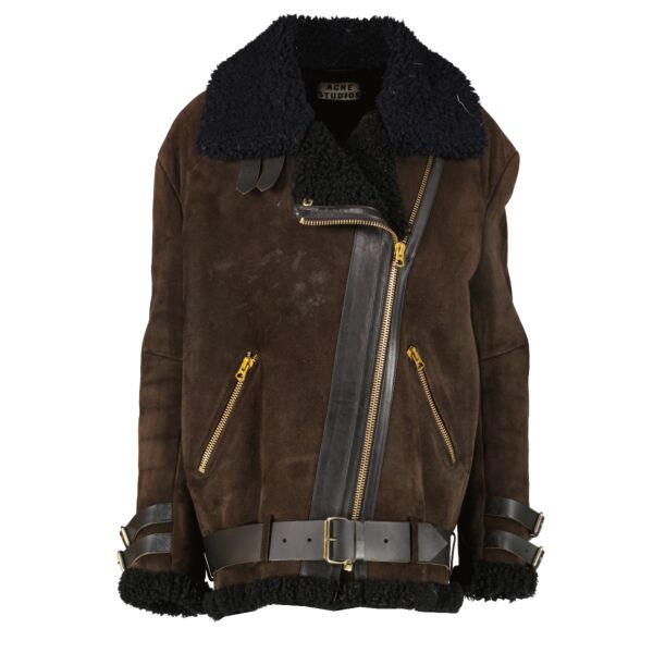 Acne Studios Brown Velocite Shearling Jacket - Size FR36