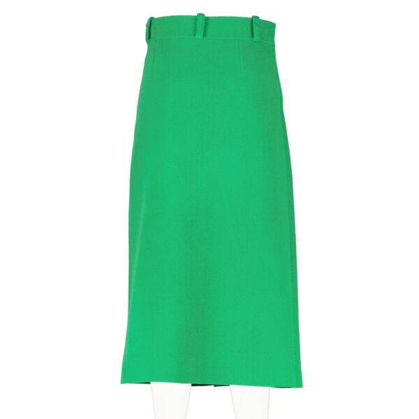 Balenciaga Winter 2018 Green Wool Midi Skirt - Size FR38
